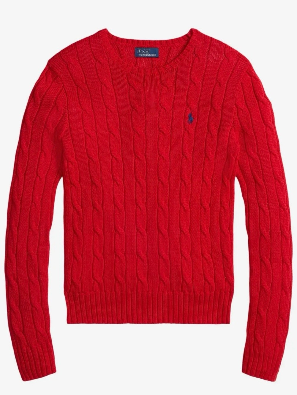 NWT Polo Ralph Lauren Cable Knit Pima Cotton Crewneck Sweater Large HOT DEAL🔥